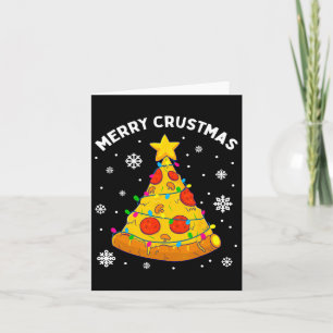 Cartão Feliz Crustmas Pizza Árvore de Natal Xmas Oferece