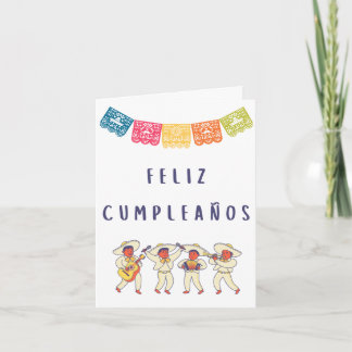 Cartão Feliz cumpleaños Aniversário espanhol