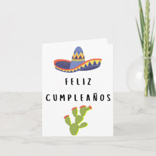 Cartão Feliz cumpleaños Aniversário espanhol