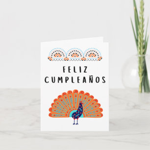 Cartão Feliz cumpleaños Aniversário espanhol