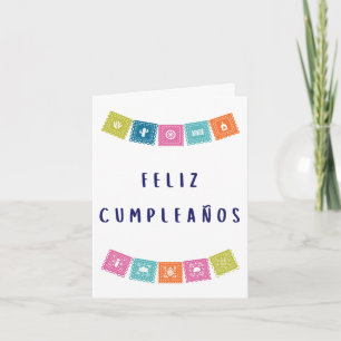 Cartão Feliz cumpleaños Aniversário espanhol