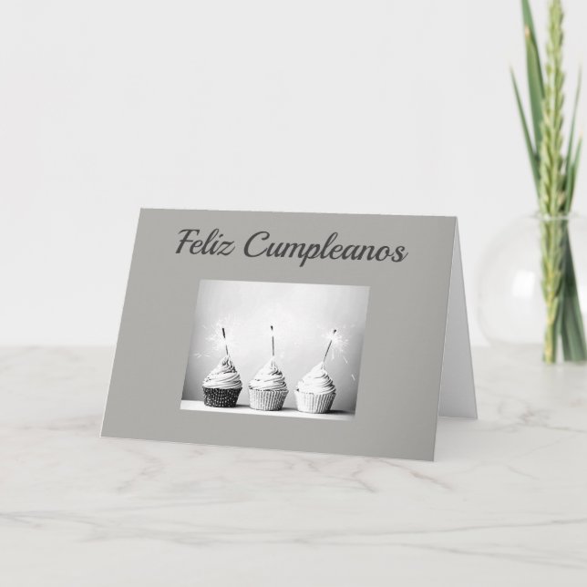 CARTÃO **FELIZ CUMPLEANOS** - ESPANHOL FELIZ (Frente)