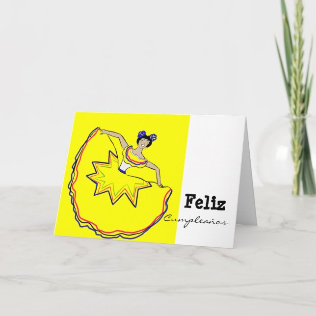 Cartão Feliz Cumpleaños - Que Cumplas Muchos Más (Frente)