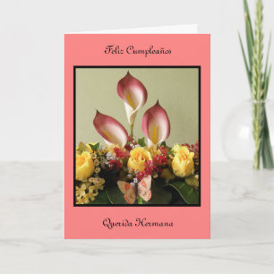 Cartão Feliz Cumpleaños querida hermana