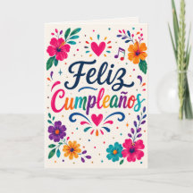 Feliz Cumpleaños Spanish Floral Fiesta Aniversário