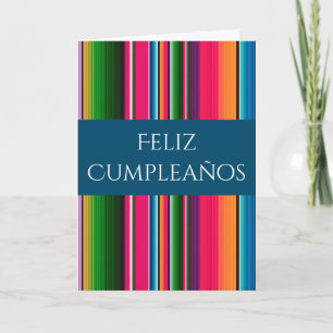 Cartão Feliz Cumpleaños Spanish Mexican Blanket Aniversár