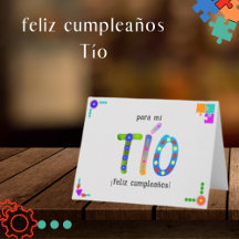 Feliz Cumpleaños Tío - Letras Whimsical Aniversári