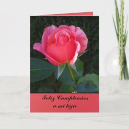 Cartão - Feliz Cumpleaños um hija do MI - Rosa