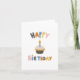 Cartão Feliz cupcake de aniversário