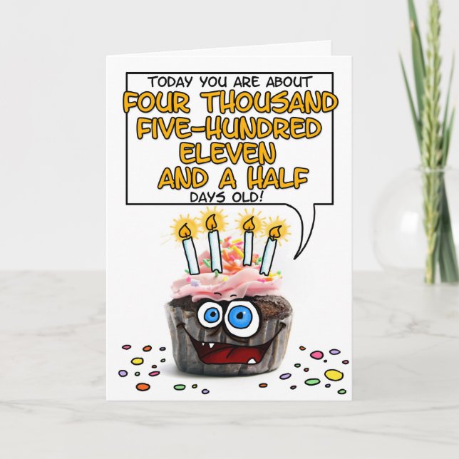 Cartão Feliz Cupcake de aniversário - 12 anos (Frente)