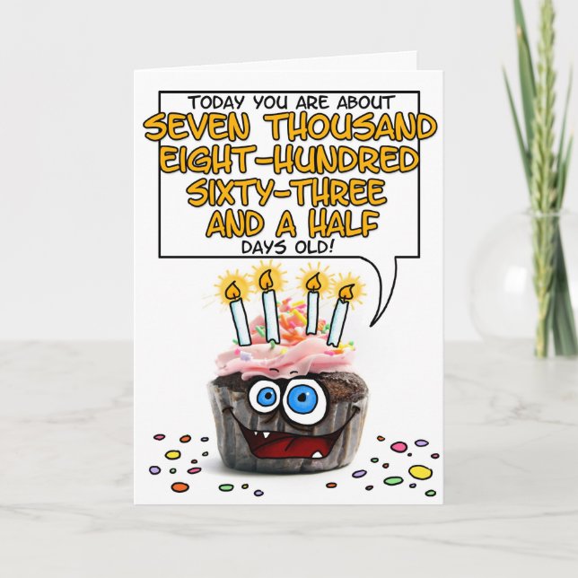 Cartão Feliz Cupcake de aniversário - 21 anos (Frente)