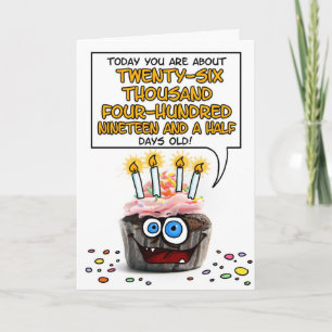 Cartão Feliz Cupcake de aniversário - 72 anos