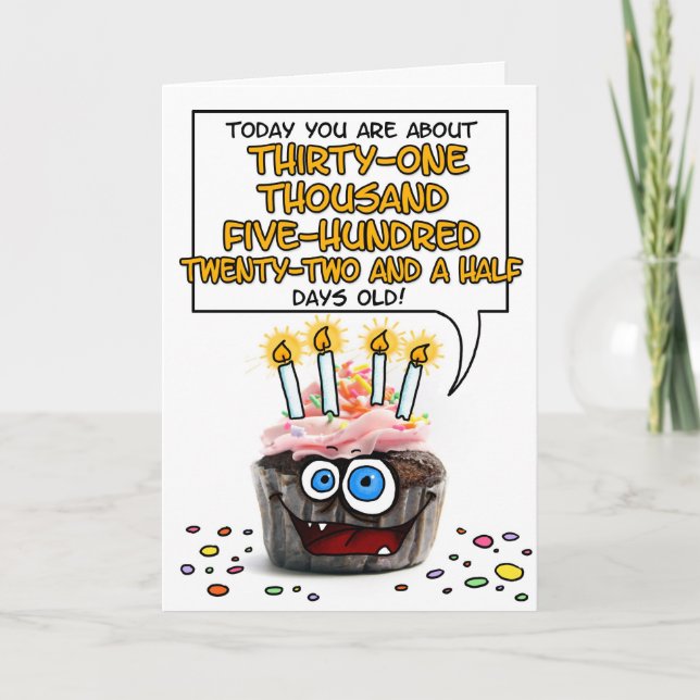 Cartão Feliz Cupcake de aniversário - 86 anos (Frente)