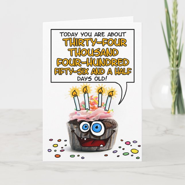 Cartão Feliz Cupcake de aniversário - 94 anos (Frente)