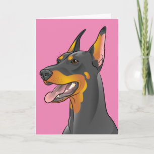 Cartão feliz da mamã do Doberman do pop art do d