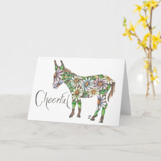 Cartão Feliz Daisy Donkey Por Sherry Jarvis Folheou Carro