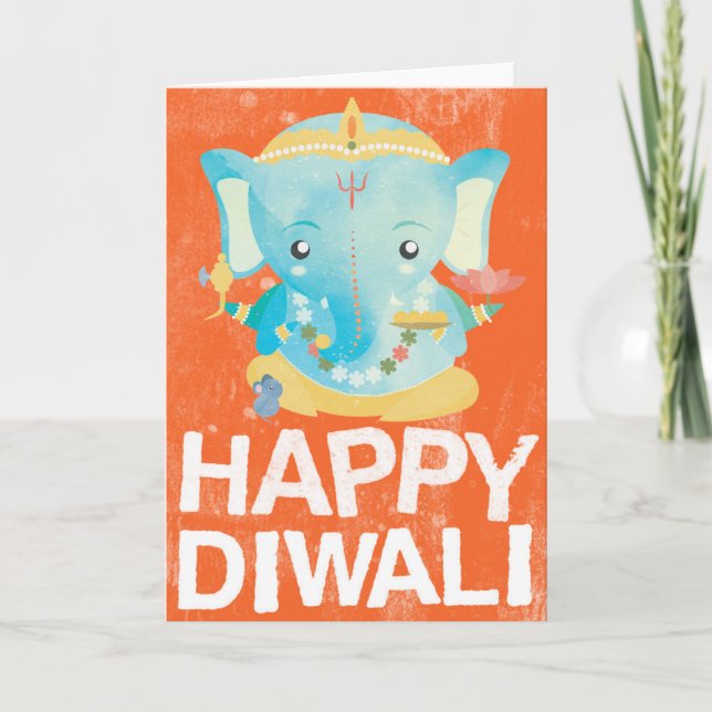 Cartão feliz de Diwali (Frente)