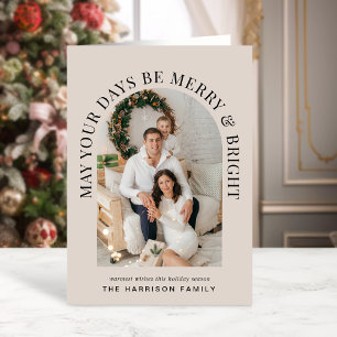 Cartão Feliz De Fotografias De Arch Elegante E Natal Bril