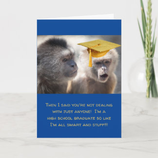 Cartão Feliz de Graduação do Macaco Engraçado