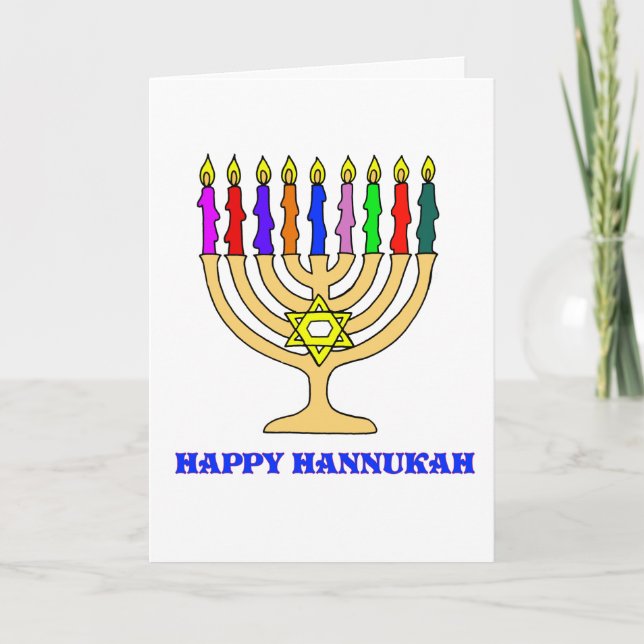 Cartão feliz de Hannukah Menorah (Frente)