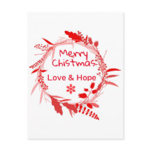 Cartão Feliz de Natal Amor e Esperança