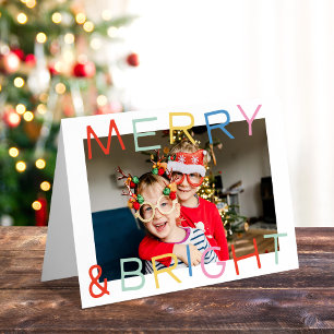 Cartão Feliz de Natal do Tipo Moderno e Foto Brilhante