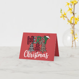 Cartão Feliz de Natal Feia e Papais noeis de Árvore de Na