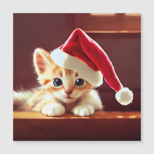 Cartão Feliz de Natal Kitten