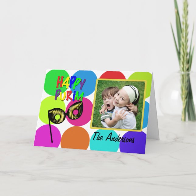 Cartão feliz de Purim (Frente)