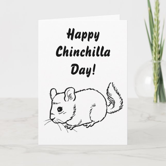 Cartão Feliz Dia Chinchilla! (Frente)