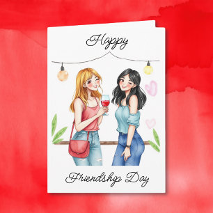 Cartão Feliz Dia da Amizade Celebrando um Amigo