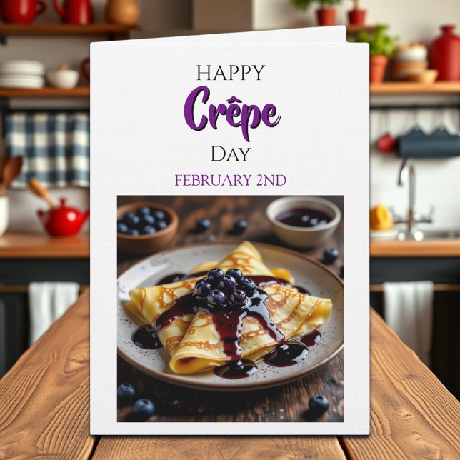 Cartão Feliz Dia da Crêpe | 2 de fevereiro (Criador carregado)