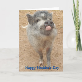 Cartão Feliz dia da lama, miniplaca de porco