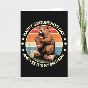 Cartão Feliz Dia da Marmota do Futebol E Sim É Meu Aniver