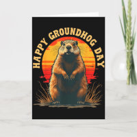 Feliz Dia da Marmota Vintage 2025 Marmota Engraçad