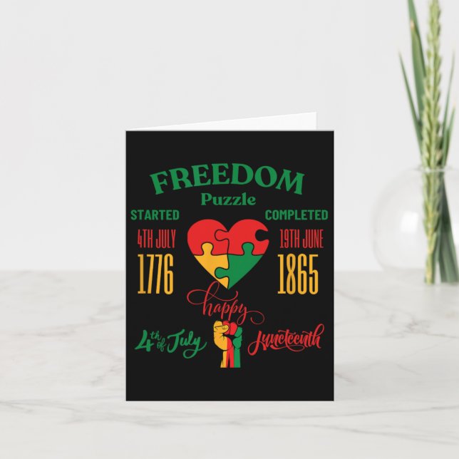 Cartão Feliz Dia da Memória Juneteenth e 4 de Julho  (Frente)