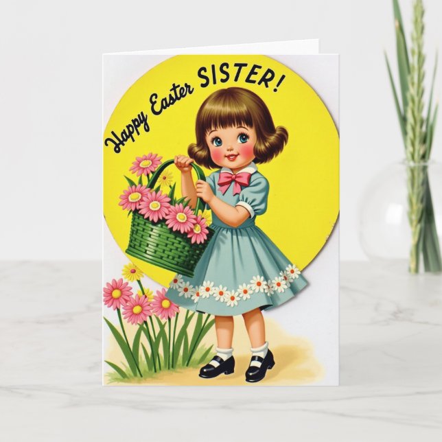 Cartão Feliz Dia da Primavera para Menina (Frente)