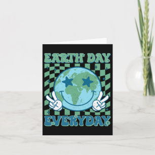 Cartão Feliz Dia da Terra 2025 Retro Groovy Dia da Terra