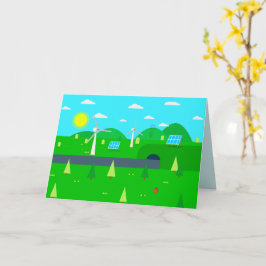 Cartão Feliz Dia da Terra: Energia sustentável Texto Pers