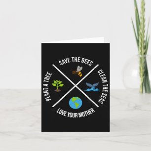 Cartão Feliz Dia da Terra Plante Árvores Mares Limpos Sal