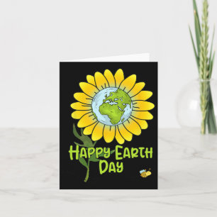 Cartão Feliz Dia da Terra Todos os Dias Sunflower Criança