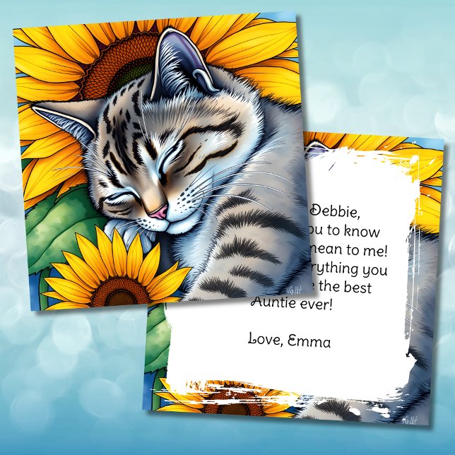 Cartão Feliz Dia da Tia | Nota à tia (Criador carregado)