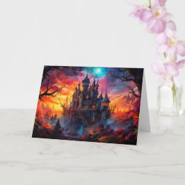 Cartão Feliz Dia das Bruxas | Casa assombrada