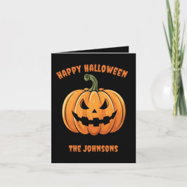 Cartão Feliz Dia das Bruxas de Pumpkin, Cute e Spookie