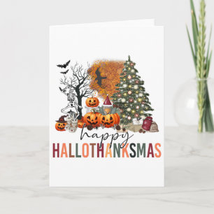 Cartão Feliz Dia das Bruxas Feliz Hallothanksmas