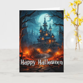 Cartão Feliz Dia das Bruxas | Mansão Assombrada Sinister