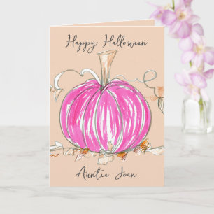 Cartão Feliz Dia das Bruxas Tia Rosa Pumpkin Pinkointerpo