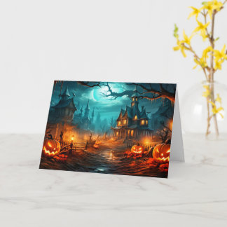 Cartão Feliz Dia das Bruxas - Velho Casarão Assombrado