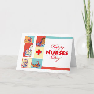 Cartão Feliz Dia das Enfermeiras, Enfermeiras e Seus Paci
