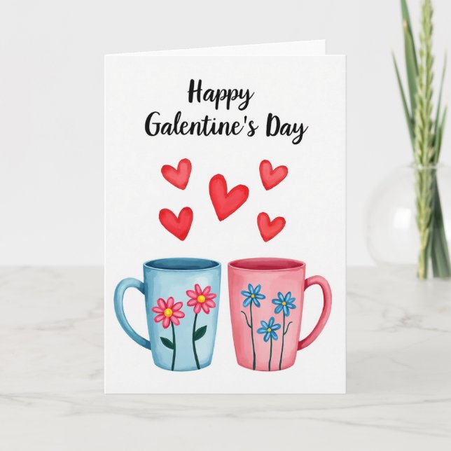 Cartão Feliz Dia das Galentinas Amigas (Frente)
